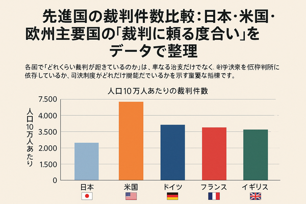 先進国の裁判件数比較インフォグラフ